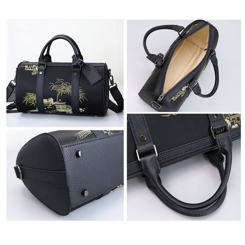 Customizable Fabric Panel Boston Crossbody Bag DIY Kit – Babylon Leather - Babylon LeatherBabylon LeatherSYR75-Black-Heat-Activated Adhesive-Color-Matched & With Fabric