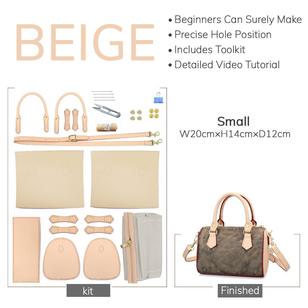 Customizable Panel Boston - Style Bag DIY Kit – Babylon Leather - Babylon LeatherBabylon LeatherSYR05 - Beige - Small & Self - Adhesive Glue - Color - Matched