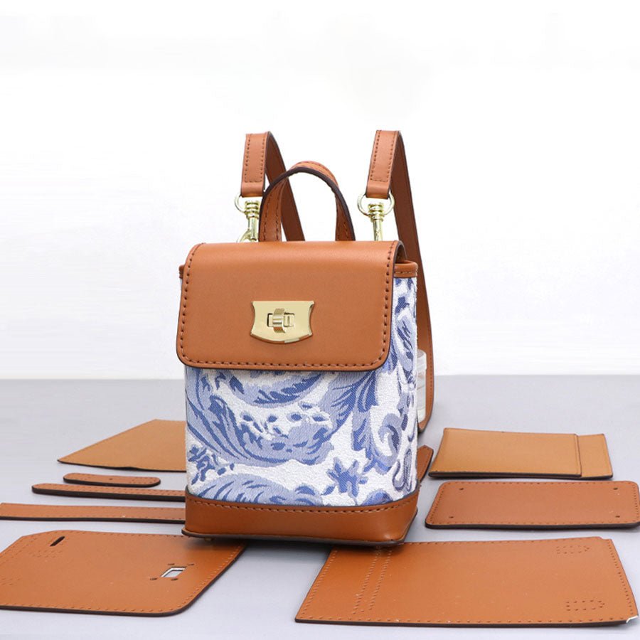 Customizable Panel Cell Phone Purse Backpack DIY Kit – Babylon Leather - Babylon LeatherBabylon LeatherSYR13 - Coffee - Self - Adhesive Glue - Color - Matched & Dual - Strap Bag