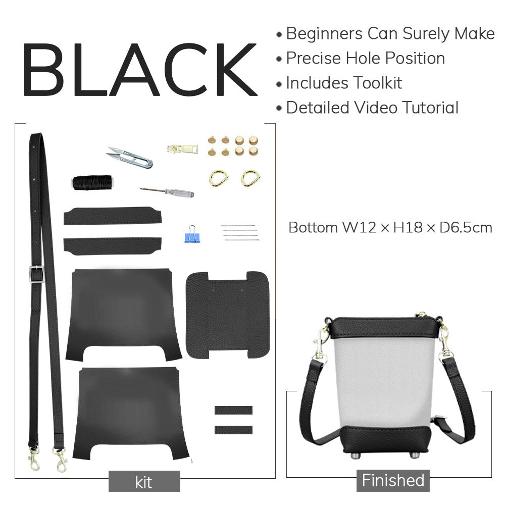 Customizable Panel Cell Phone Purse Bag DIY Kit – Babylon Leather - Babylon LeatherBabylon LeatherSYR51 - Black - Heat - Activated Adhesive - Color - Matched & With Fabric