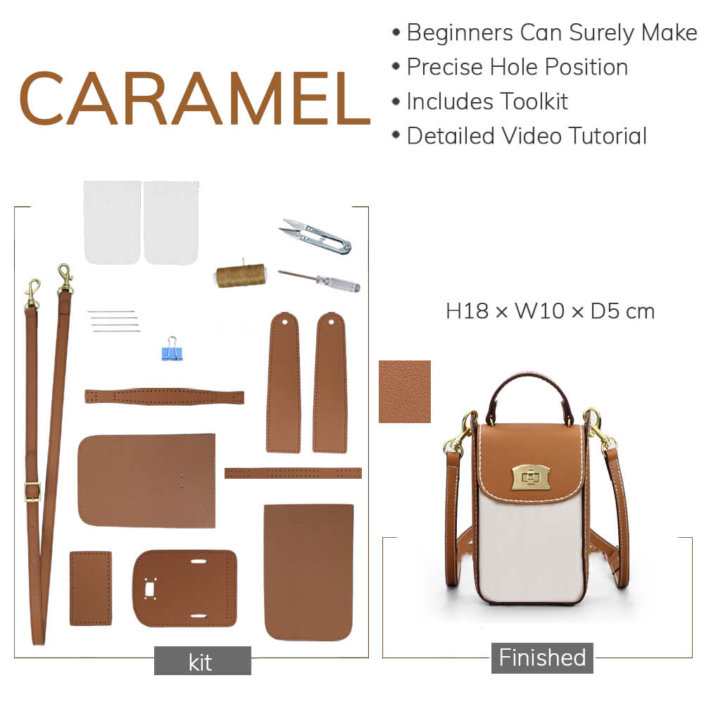 Customizable Panel Cell Phone Purse Crossbody Bag DIY Kit – Babylon Leather - Babylon LeatherBabylon LeatherSYR14 - Caramel - Heat - Activated Adhesive - Color - Matched & With Fabric