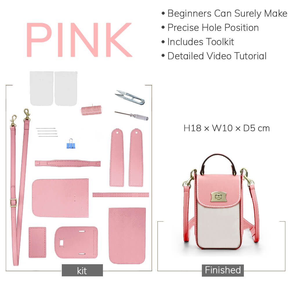 Customizable Panel Cell Phone Purse Crossbody Bag DIY Kit – Babylon Leather - Babylon LeatherBabylon LeatherSYR14 - Pink - Heat - Activated Adhesive - Color - Matched & With Fabric