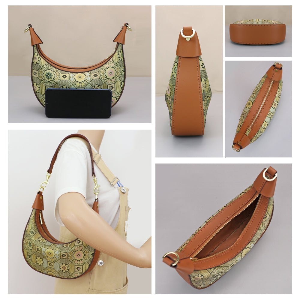 Customizable Panel Crescent Shoulder Bag DIY Kit – Babylon Leather - Babylon LeatherBabylon LeatherSYR57 - Coffee - Heat - Activated Adhesive - Color - Matched & With Fabric