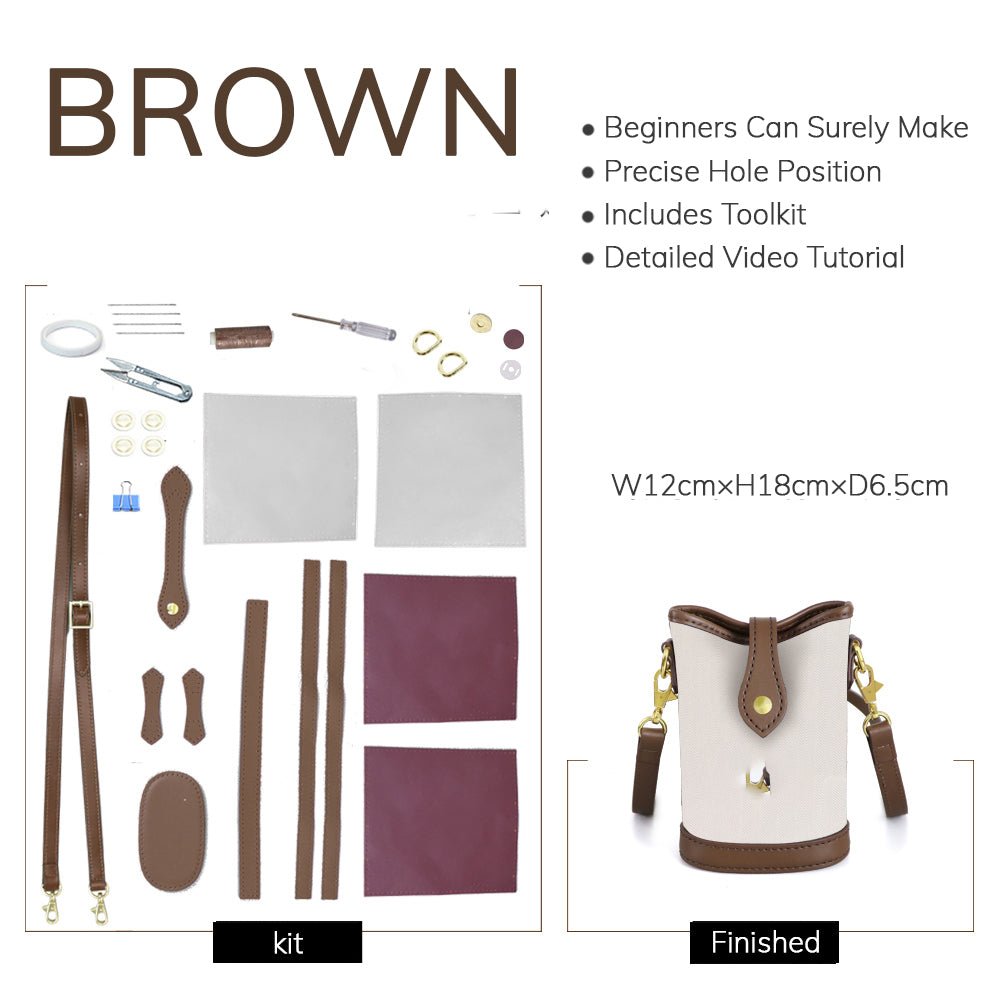 Customizable Panel Crossbody Bucket Bag Kit – Babylon Leather - Babylon LeatherBabylon LeatherSYR62 - Brown - Heat - Activated Adhesive - Color - Matched & With Fabric