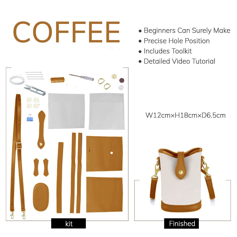 Customizable Panel Crossbody Bucket Bag Kit – Babylon Leather - Babylon LeatherBabylon LeatherSYR62 - Coffee - Heat - Activated Adhesive - Color - Matched & With Fabric