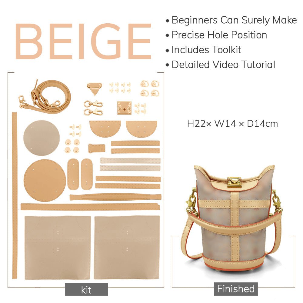 Customizable Panel Cylindrical Crossbody bag DIY Kit – Babylon Leather - Babylon LeatherBabylon LeatherSYR60 - Beige - Heat - Activated Adhesive - Color - Matched & With Fabric
