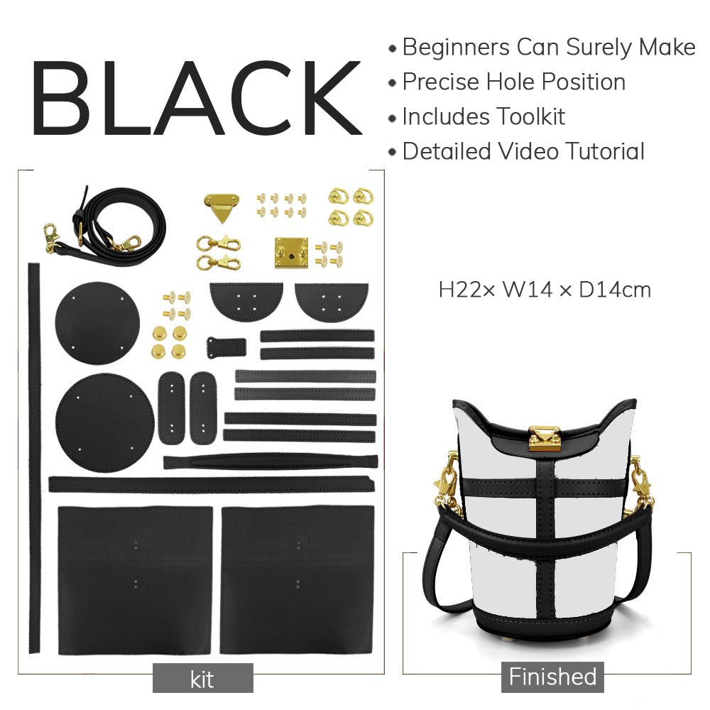 Customizable Panel Cylindrical Crossbody bag DIY Kit – Babylon Leather - Babylon LeatherBabylon LeatherSYR60 - Black - Heat - Activated Adhesive - Color - Matched & With Fabric