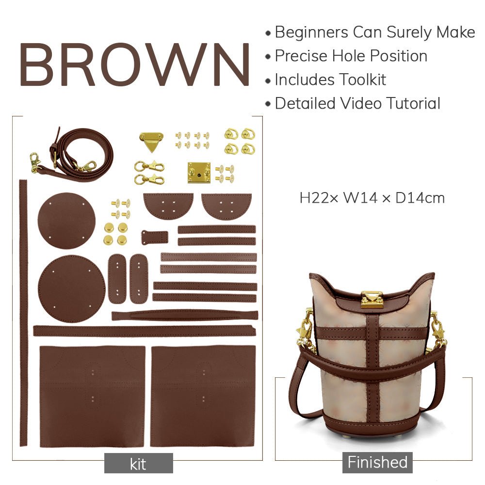 Customizable Panel Cylindrical Crossbody bag DIY Kit – Babylon Leather - Babylon LeatherBabylon LeatherSYR60 - Brown - Heat - Activated Adhesive - Color - Matched & With Fabric