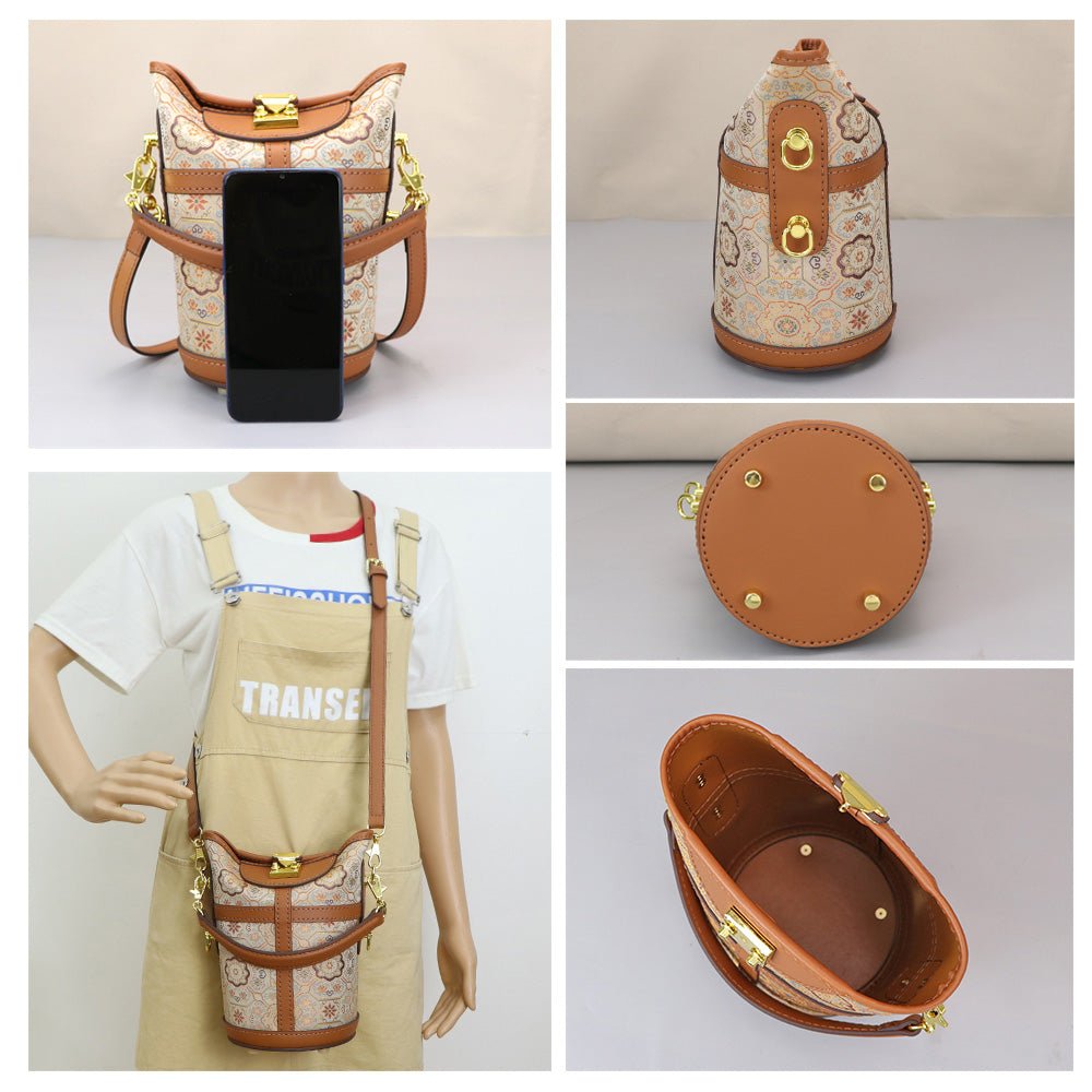 Customizable Panel Cylindrical Crossbody bag DIY Kit – Babylon Leather - Babylon LeatherBabylon LeatherSYR60 - Coffee - Heat - Activated Adhesive - Color - Matched & With Fabric