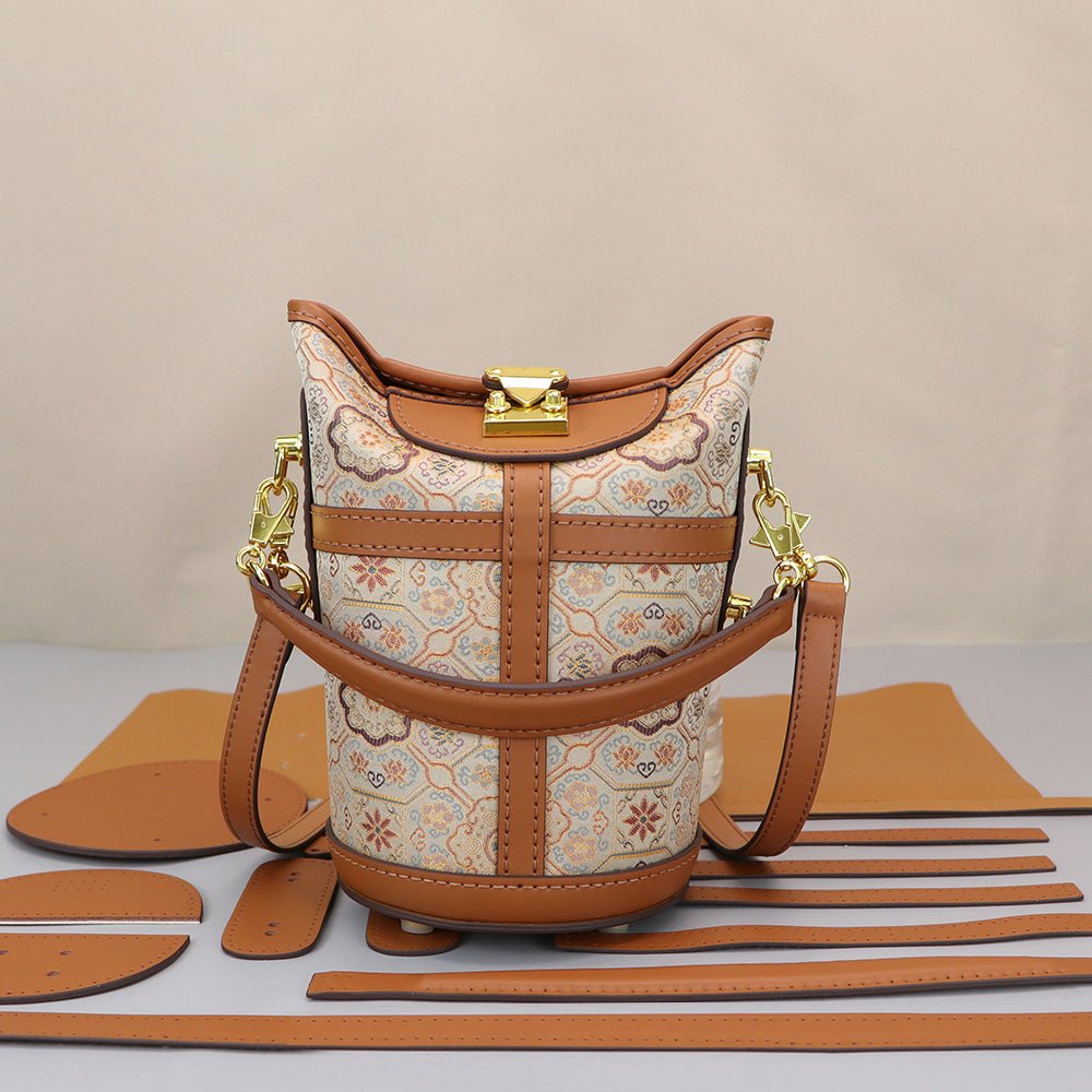 Customizable Panel Cylindrical Crossbody bag DIY Kit – Babylon Leather - Babylon LeatherBabylon LeatherSYR60 - Coffee - Heat - Activated Adhesive - Color - Matched & With Fabric