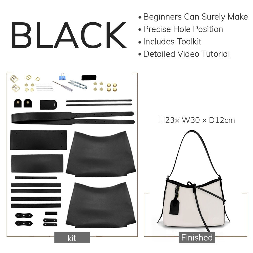 Customizable Panel Large Shoulder Bag DIY Kit – Babylon Leather - Babylon LeatherBabylon LeatherSYR38 - Black - Self - Adhesive Glue - Color - Matched & With Fabric