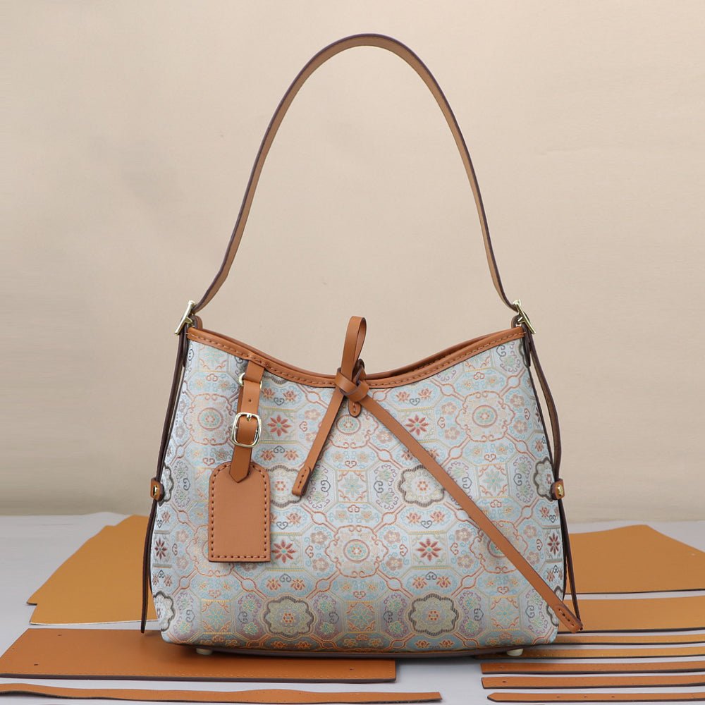 Customizable Panel Large Shoulder Bag DIY Kit – Babylon Leather - Babylon LeatherBabylon LeatherSYR38 - Coffee - Self - Adhesive Glue - Color - Matched & With Fabric