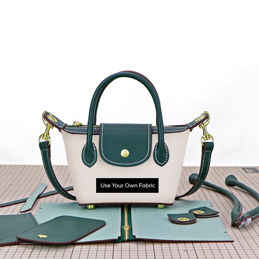 Customizable Panel Le Pliage Travel Bag DIY Kit ¨C Babylon Leather - Babylon LeatherBabylon LeatherSYR29 - Dark Green - Self - Adhesive Glue - Small & Color - Matched