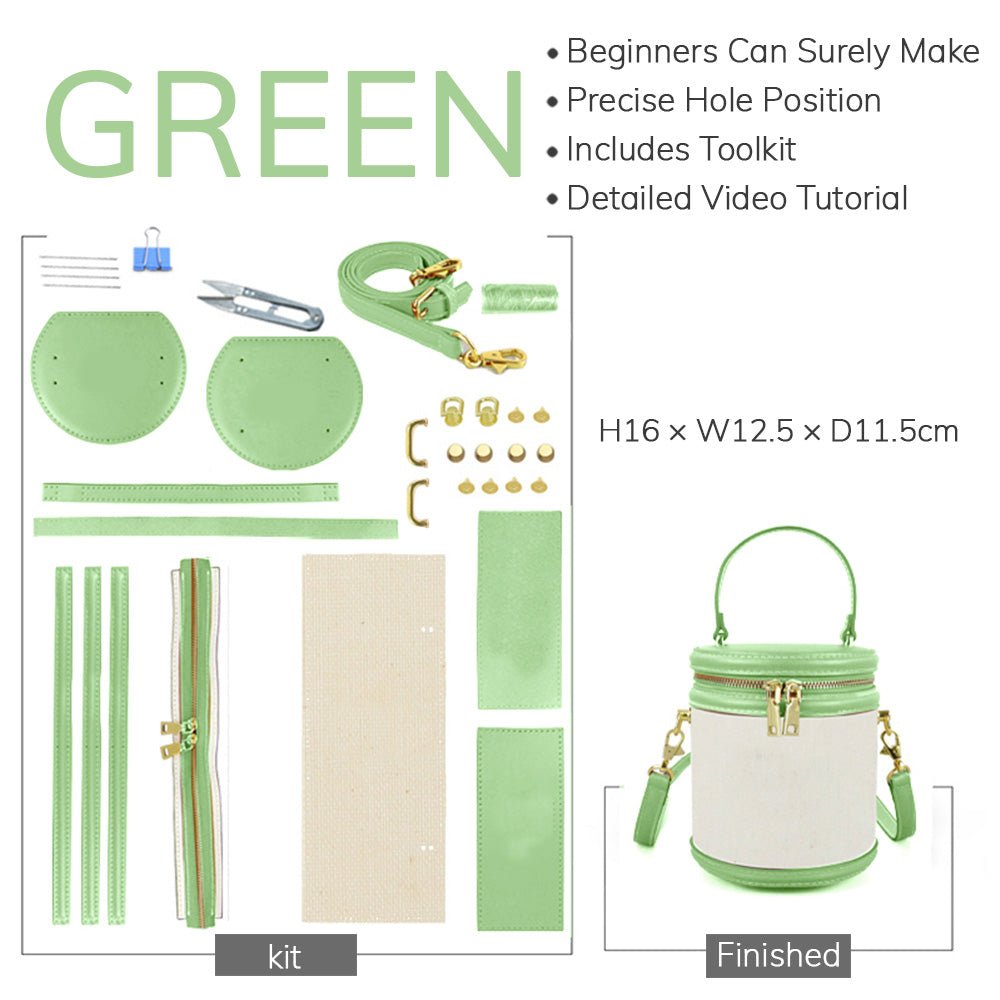 Customizable Panel Leather Bucket Bag DIY Craft Kit – Babylon Leather - Babylon LeatherBabylon LeatherSYR18 - Green - Self - Adhesive Glue - Color - Matched