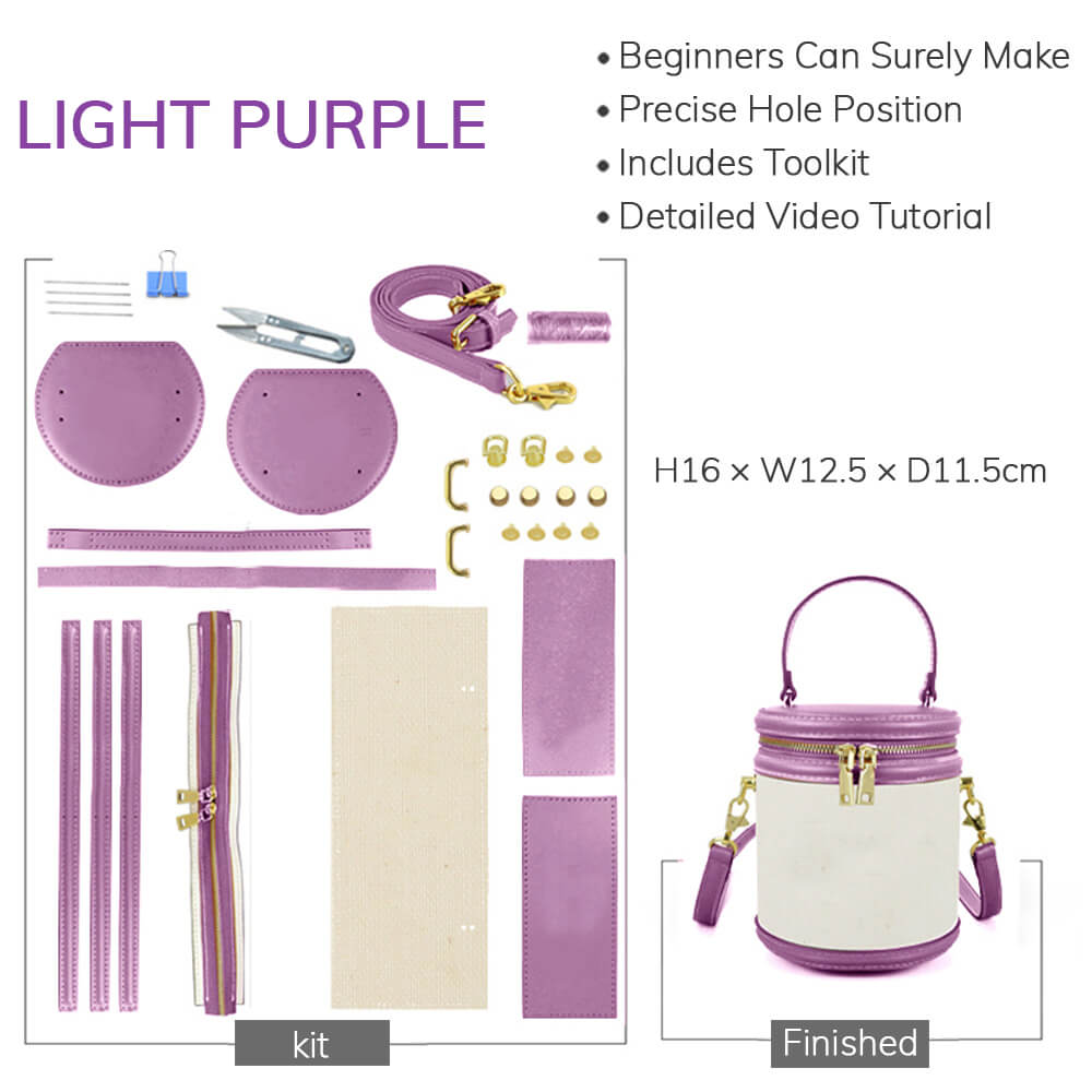 Customizable Panel Leather Bucket Bag DIY Craft Kit – Babylon Leather - Babylon LeatherBabylon LeatherSYR18 - Light Purple - Self - Adhesive Glue - Color - Matched