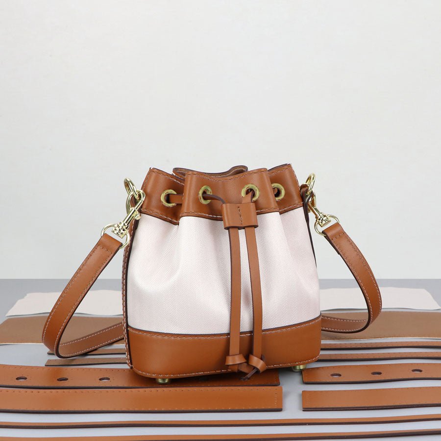 Customizable Panel Leather Drawstring Bucket Bag DIY Kit – Babylon Leather - Babylon LeatherBabylon LeatherSYR21 - Coffee - Self - Adhesive Glue - Color - Matched & With Fabric