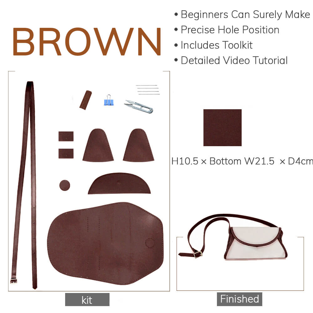 Customizable Panel Leather Flap Fanny Pack DIY Kit – Babylon Leather - Babylon LeatherBabylon LeatherSYR37 - Brown - Self - Adhesive Glue - Color - Matched & With Fabric