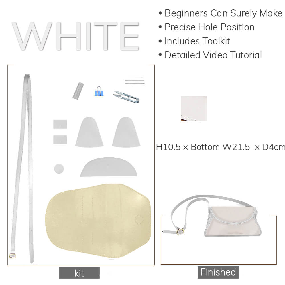 Customizable Panel Leather Flap Fanny Pack DIY Kit – Babylon Leather - Babylon LeatherBabylon LeatherSYR37 - White - Self - Adhesive Glue - Color - Matched & With Fabric