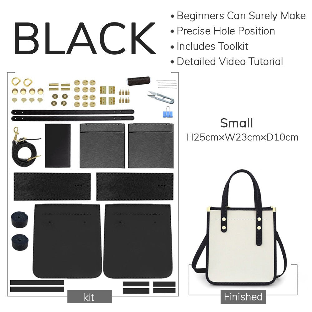 Customizable Panel LV - Style Sac Plat Bag DIY Kit – Babylon Leather - Babylon LeatherBabylon LeatherSYR09 - Black - Self - Adhesive Glue - Color - Matched