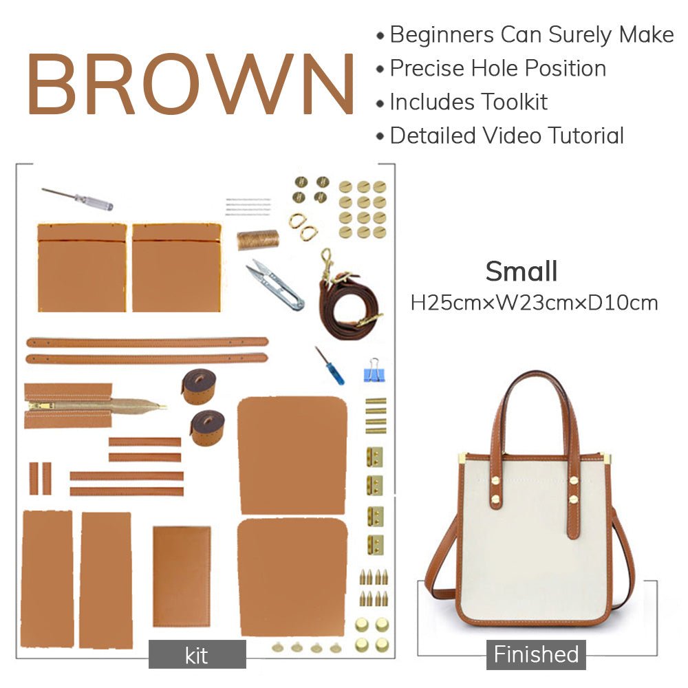 Customizable Panel LV - Style Sac Plat Bag DIY Kit – Babylon Leather - Babylon LeatherBabylon LeatherSYR09 - Brown - Self - Adhesive Glue - Color - Matched