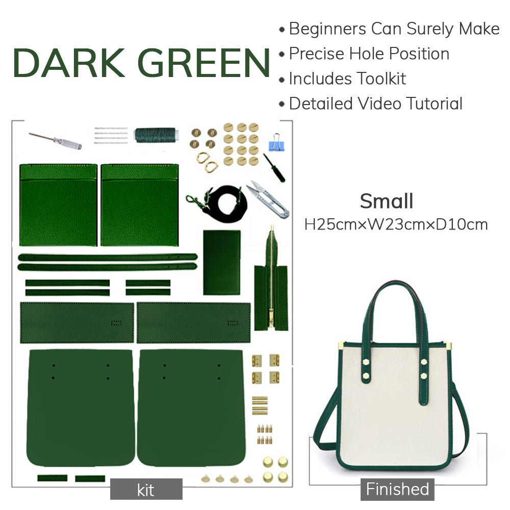 Customizable Panel LV - Style Sac Plat Bag DIY Kit – Babylon Leather - Babylon LeatherBabylon LeatherSYR09 - Dark Green - Self - Adhesive Glue - Color - Matched