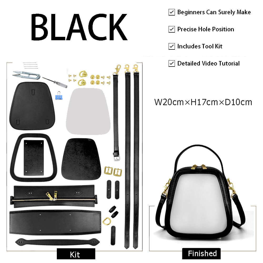 Customizable Panel Mini Handle Backpack DIY Kit – Babylon Leather - Babylon LeatherBabylon LeatherSYR34-Black-Self-Adhesive Glue-Color-Matched & With Fabric