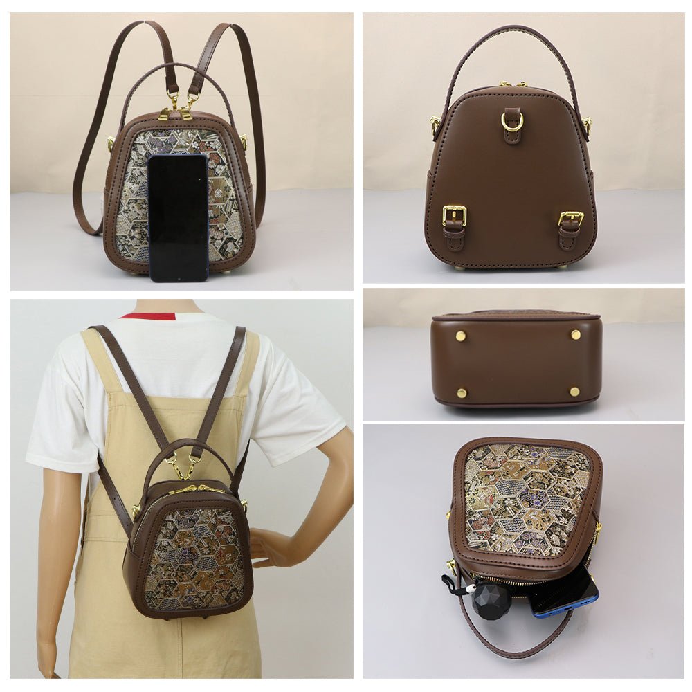 Customizable Panel Mini Handle Backpack DIY Kit – Babylon Leather - Babylon LeatherBabylon LeatherSYR34 - Brown - Self - Adhesive Glue - Color - Matched & With Fabric