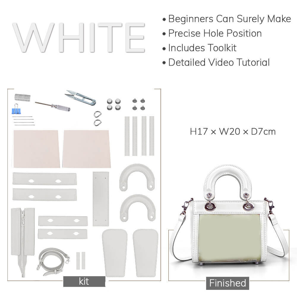 Customizable Panel Mini Lady Bag DIY Kit – Babylon Leather - Babylon LeatherBabylon LeatherSYR10 - White - Self - Adhesive Glue - Color - Matched