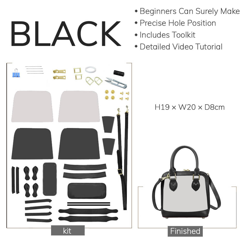 Customizable Panel Shell Crossbody Bag DIY Kit – Babylon Leather - Babylon LeatherBabylon LeatherSYR52 - Black - Self - Adhesive Glue - Color - Matched & With Fabric