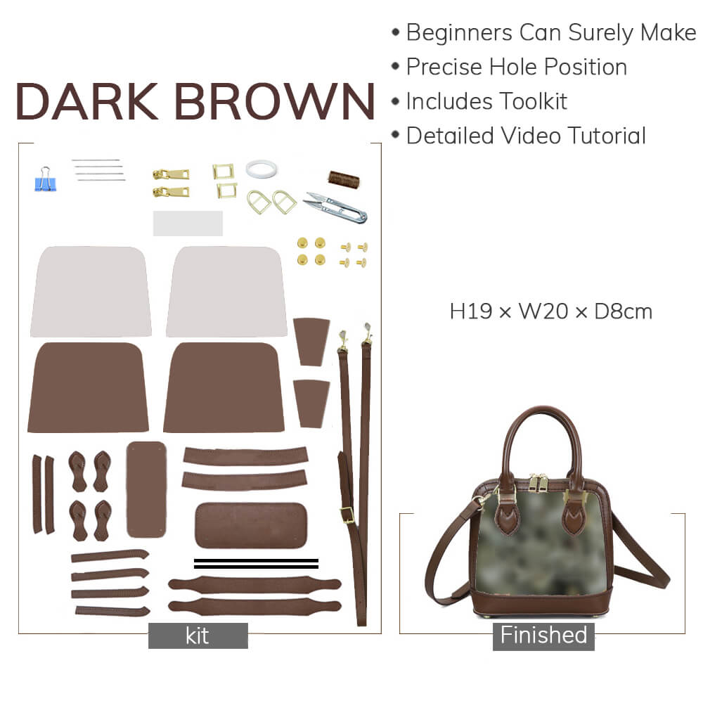 Customizable Panel Shell Crossbody Bag DIY Kit – Babylon Leather - Babylon LeatherBabylon LeatherSYR52 - Dark Brown - Self - Adhesive Glue - Color - Matched & With Fabric