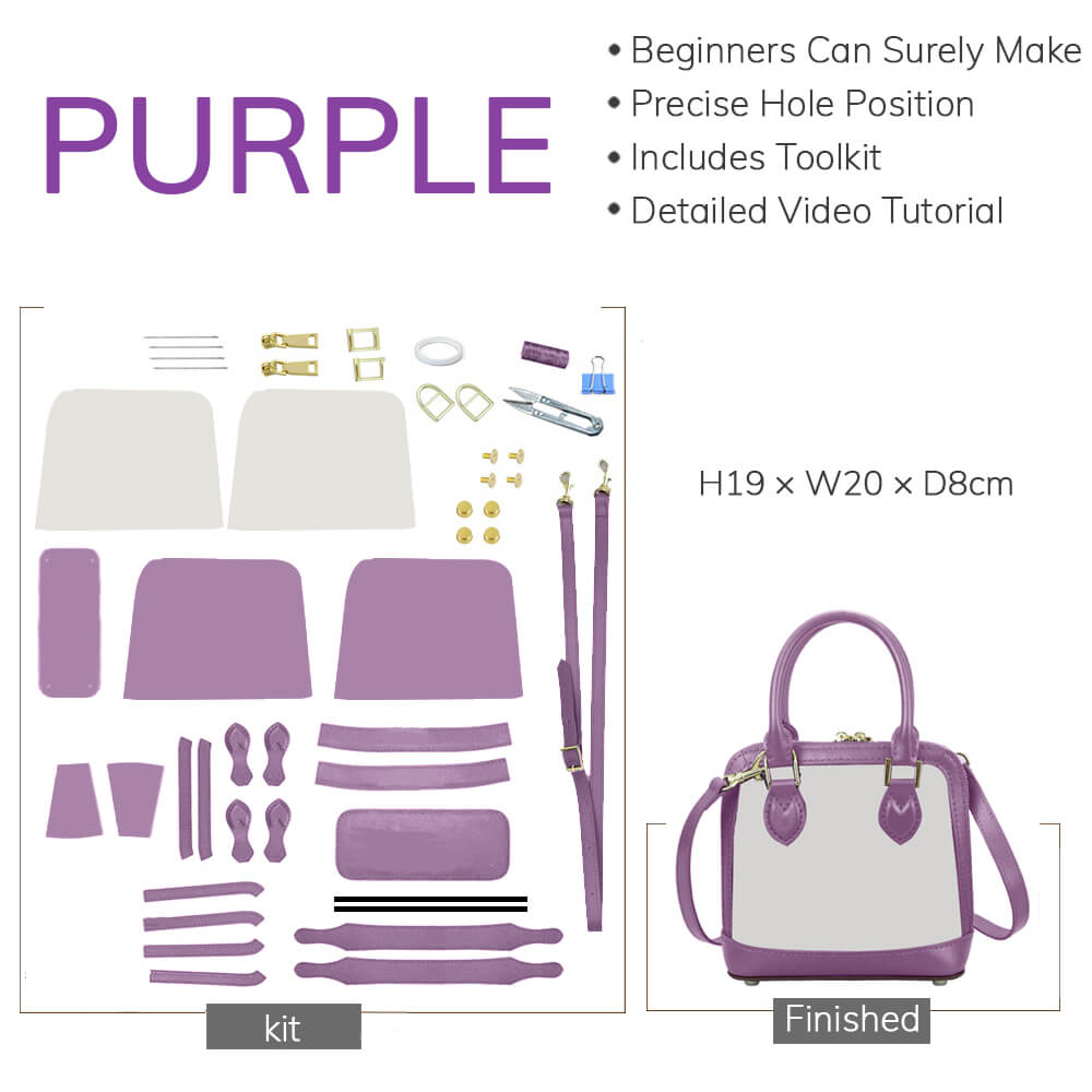 Customizable Panel Shell Crossbody Bag DIY Kit – Babylon Leather - Babylon LeatherBabylon LeatherSYR52 - Purple - Self - Adhesive Glue - Color - Matched & With Fabric