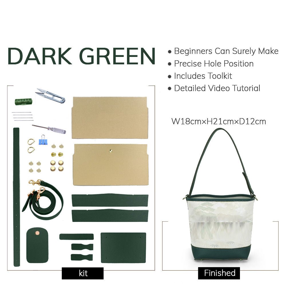 Customizable Panel Shoulder Bucket Bag DIY Kit – Babylon Leather - Babylon LeatherBabylon LeatherSYR20 - Dark Green - Heat - Activated Adhesive - Color - Matched