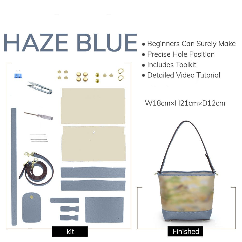 Customizable Panel Shoulder Bucket Bag DIY Kit – Babylon Leather - Babylon LeatherBabylon LeatherSYR20 - Haze Blue - Heat - Activated Adhesive - Color - Matched