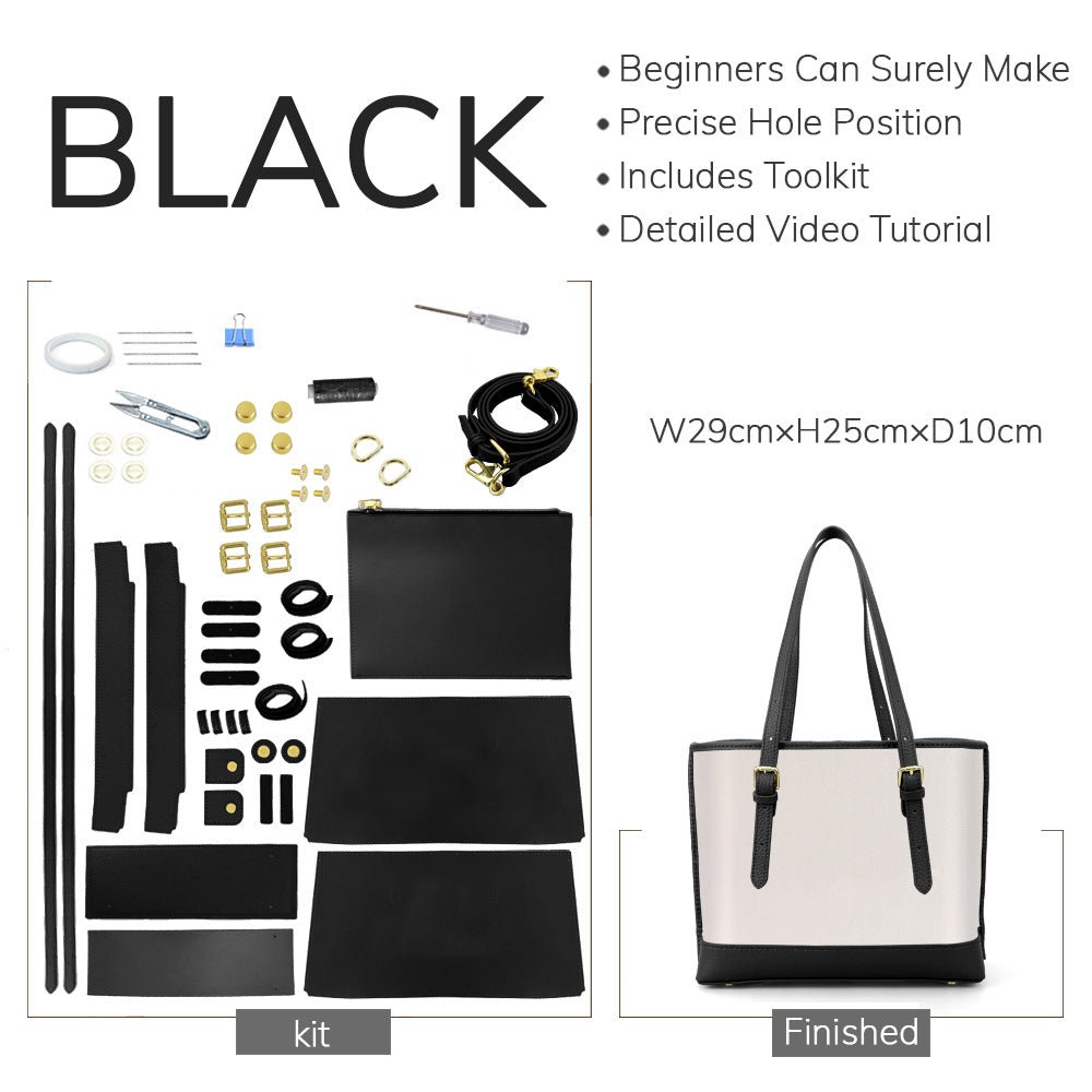 Customizable Panel Shoulder Tote Bag DIY Kit – Babylon Leather - Babylon LeatherBabylon LeatherSYR35 - Black - Heat - Activated Adhesive - Color - Matched
