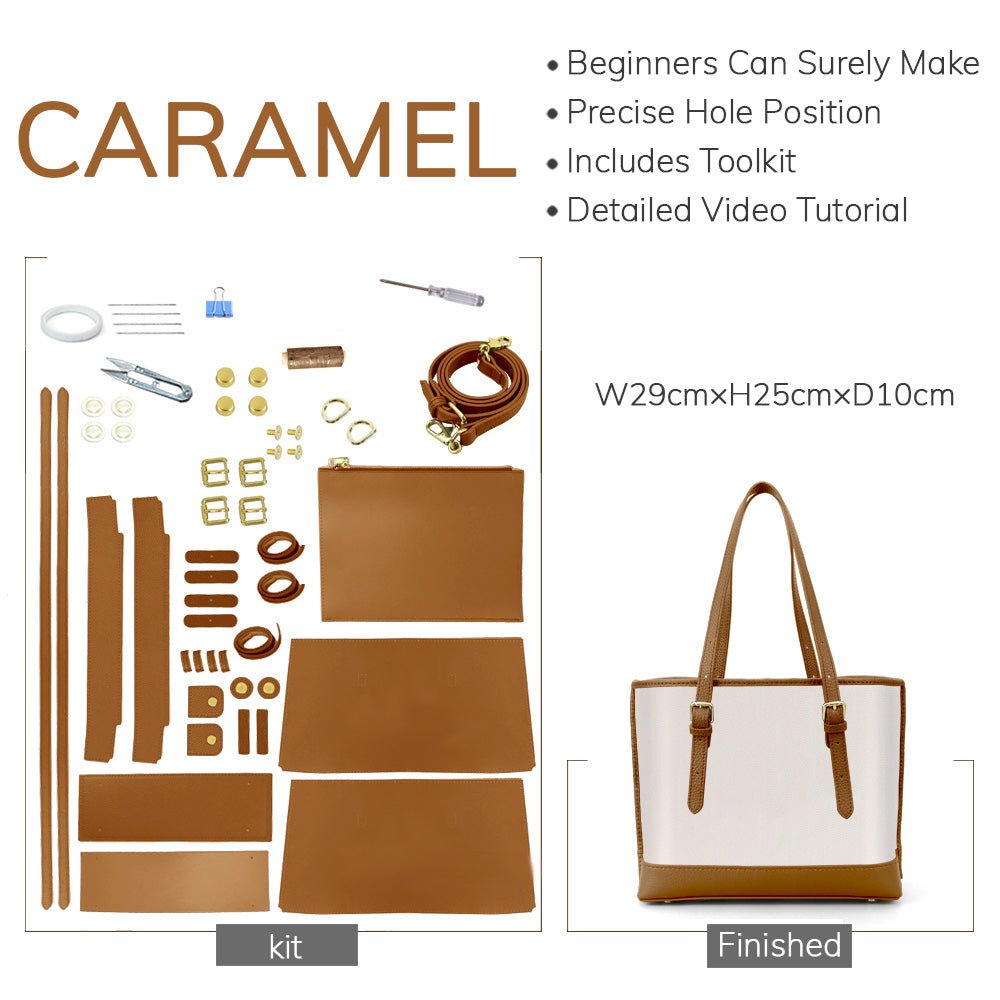Customizable Panel Shoulder Tote Bag DIY Kit – Babylon Leather - Babylon LeatherBabylon LeatherSYR35 - Caramel - Heat - Activated Adhesive - Color - Matched