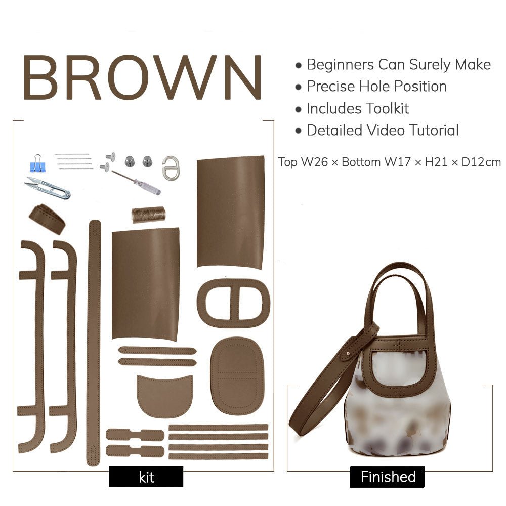 Customizable Panel Small Picotin Lock Bag DIY Kit – Babylon Leather - Babylon LeatherBabylon LeatherSYR31 - Brown - Heat - Activated Adhesive - Color - Matched