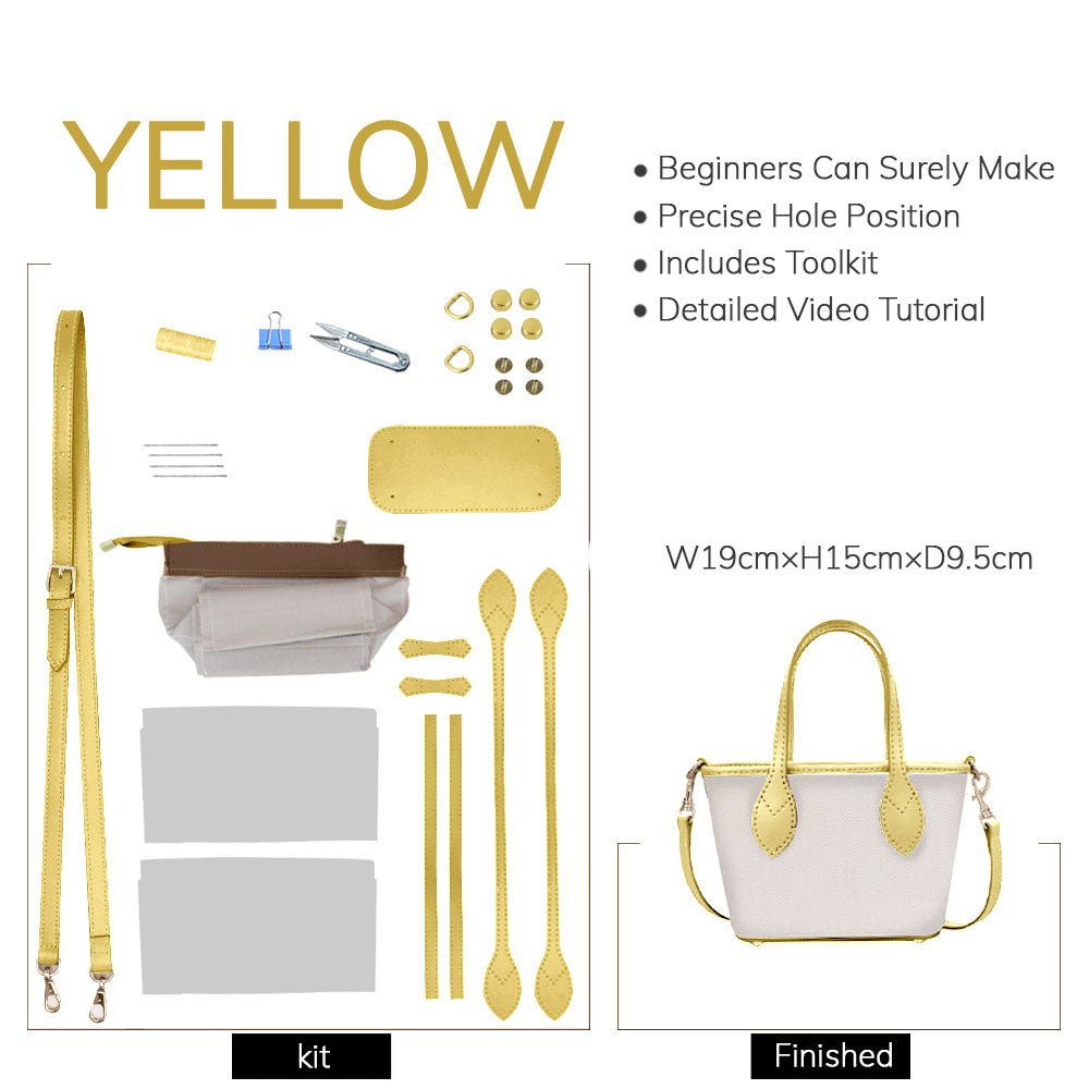 Customizable Panel Small Trapeze Tote Bag DIY Kit – Babylon Leather - Babylon LeatherBabylon LeatherSYR17 - Yellow - Self - Adhesive Glue - Color - Matched