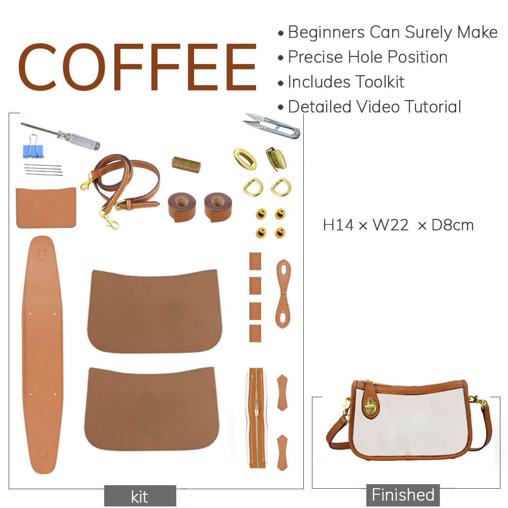 Customizable Panel Swinger Bag DIY Kit – Babylon Leather - Babylon LeatherBabylon LeatherSYR11 - Coffee - Heat - Activated Adhesive