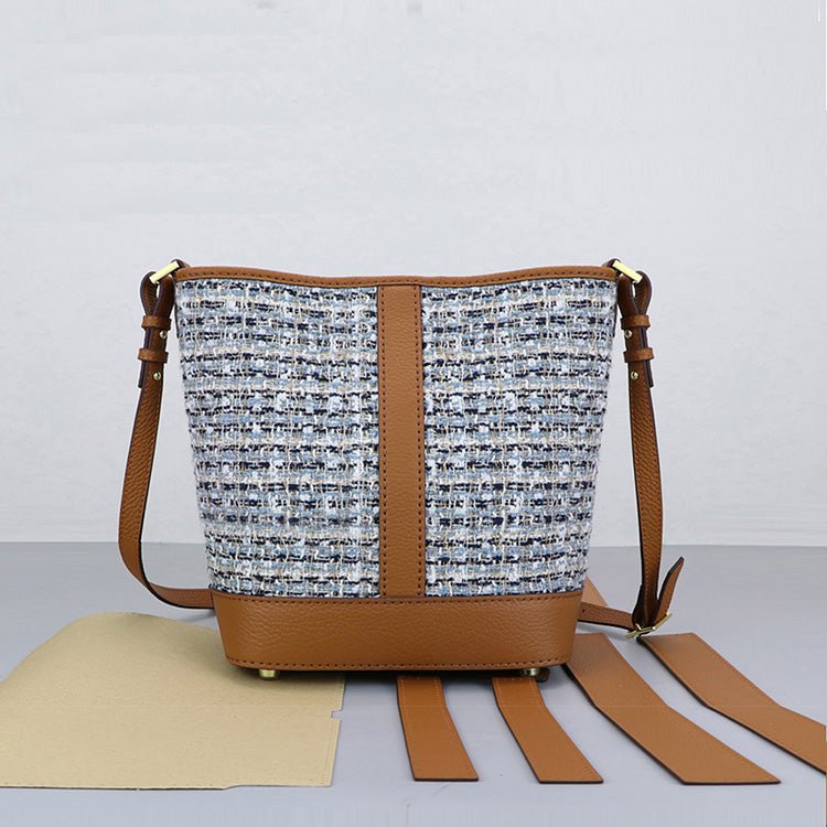 Customizable Panel Vertical Stripe Bucket Bag DIY Kit – Babylon Leather - Babylon LeatherBabylon LeatherSYR41 - Brown - Self - Adhesive Glue - Color - Matched