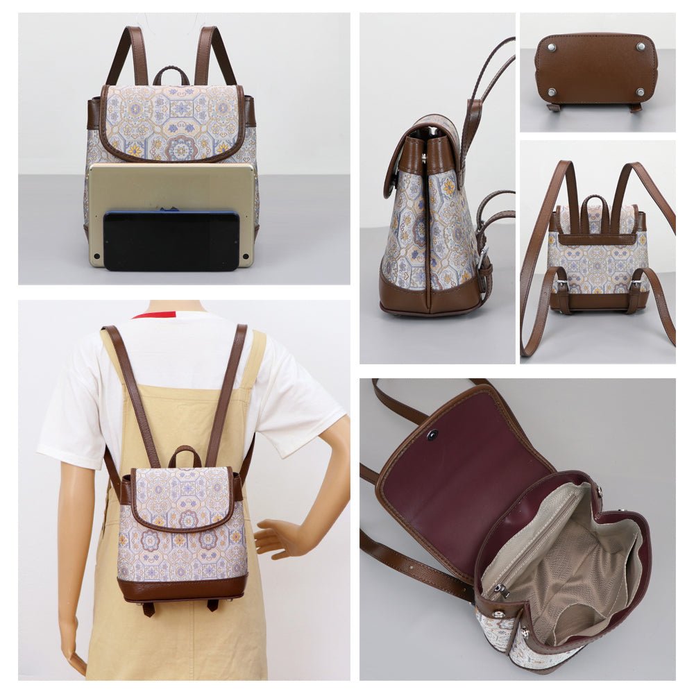 Customizable Panel Women’s Backpack DIY Kit – Babylon Leather - Babylon LeatherBabylon LeatherSYR56 - Dark Brown - Self - Adhesive Glue - Color - Matched & With Fabric