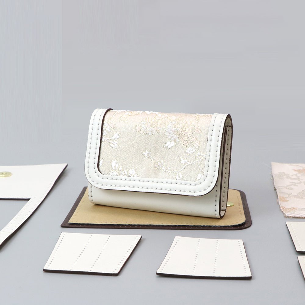 Customizable Panel Women’s Mini Wallet Kit – Babylon Leather - Babylon LeatherBabylon LeatherSYR46 - White - Self - Adhesive Glue - Color - Matched & With Fabric