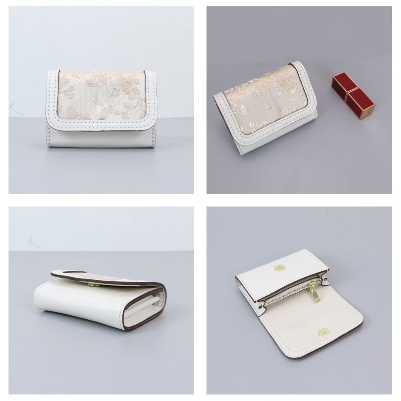 Customizable Panel Women’s Mini Wallet Kit – Babylon Leather - Babylon LeatherBabylon LeatherSYR46 - White - Self - Adhesive Glue - Color - Matched & With Fabric