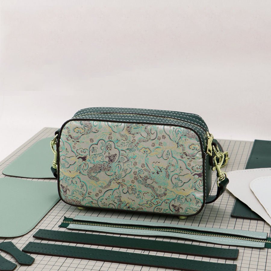 Customizable Panel Zip Crossbody Bag DIY Kit – Babylon Leather - Babylon LeatherBabylon LeatherSYR12 - Dark Green - Self - Adhesive Glue - Color - Matched