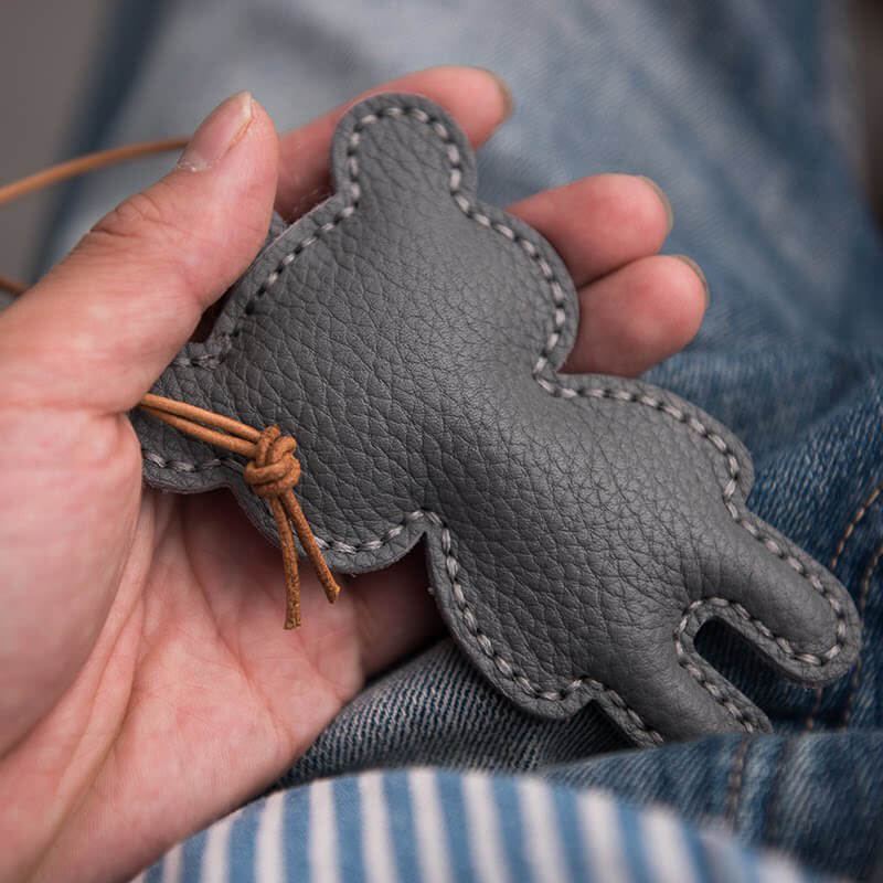 Cute Bear DIY Keychain Charm Kit – Babylon Leather - Babylon LeatherBabylon LeatherLZ83-Grey-No Horseshoe Buckle