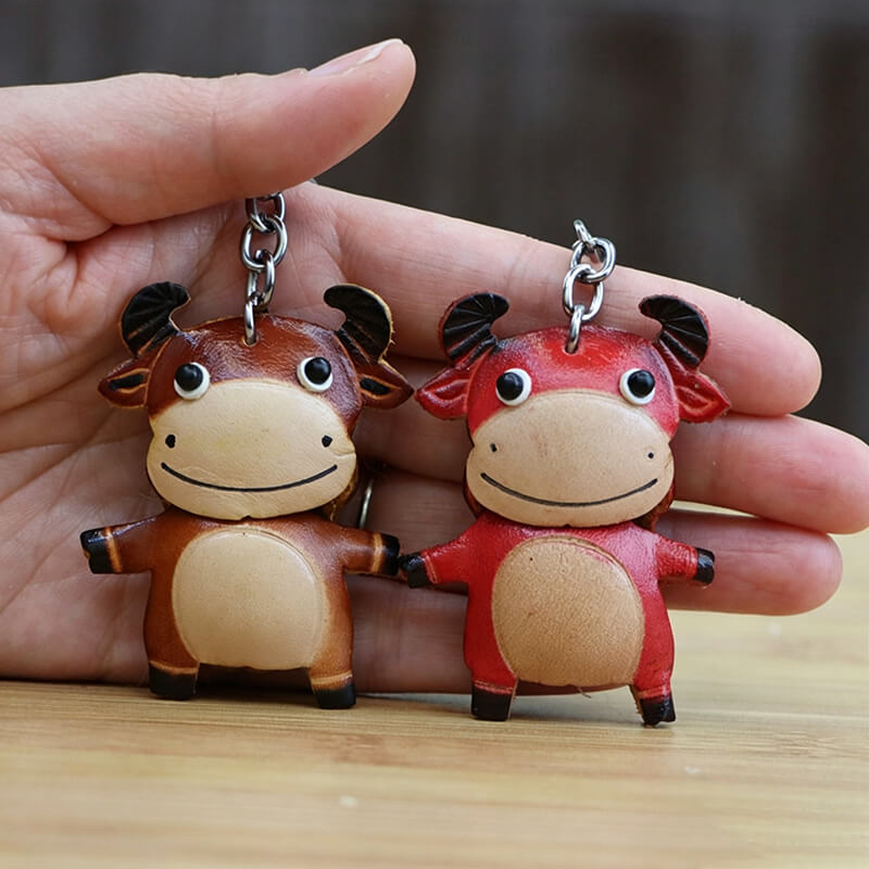 Cute Calf Leather Bag Charm – Babylon Leather - Babylon LeatherBabylon LeatherLLZ56-Red