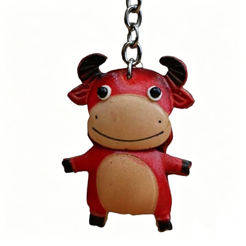 Cute Calf Leather Bag Charm – Babylon Leather - Babylon LeatherBabylon LeatherLLZ56-Red