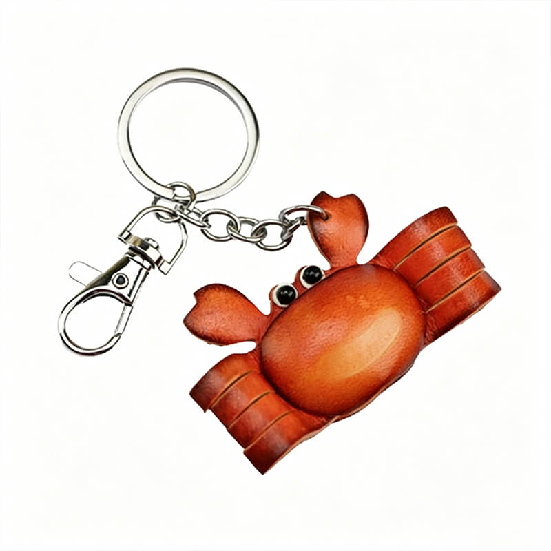 Cute Crab Leather Bag Charm – Babylon Leather - Babylon LeatherBabylon LeatherLLZ103-Brown