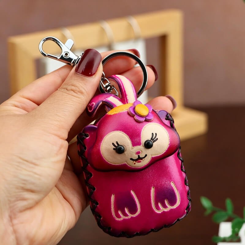Cute Dog - Shaped Vegetable - Tanned Cowhide Leather Card Holder – Babylon Leather - Babylon LeatherBabylon LeatherLLZ24-Rabbit-Fuchsia