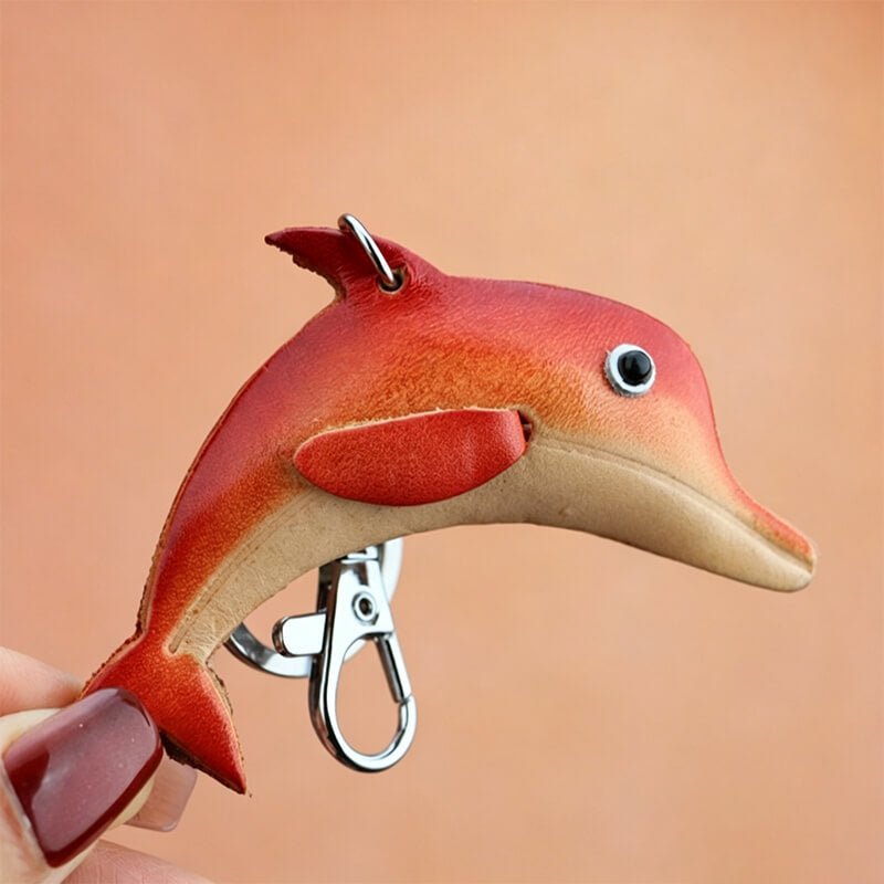 Cute Dolphin Leather Bag Charm – Babylon Leather - Babylon LeatherBabylon LeatherLLZ87-Orange