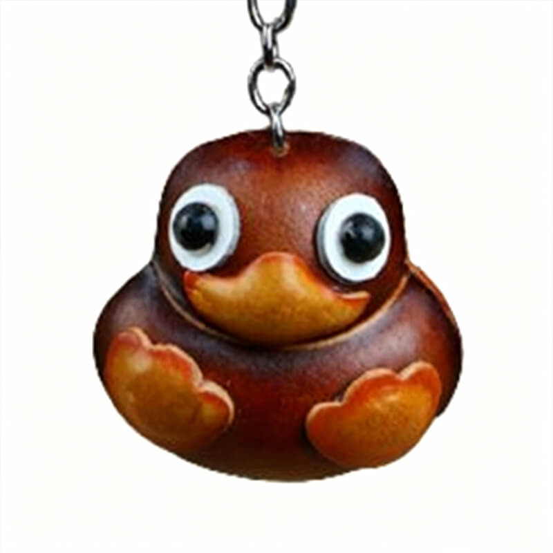 Cute Duck Leather Bag Charm – Babylon Leather - Babylon LeatherBabylon LeatherLLZ40-Brown